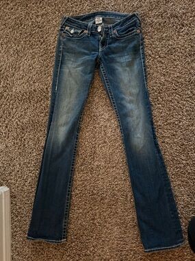 True Religion Dark Blue Wide Leg Jeans